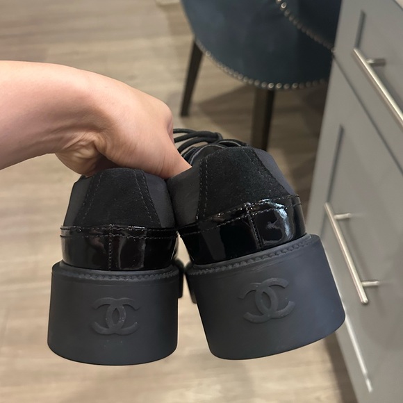 chanel black chunky loafers size 38 - Picture 4 of 4